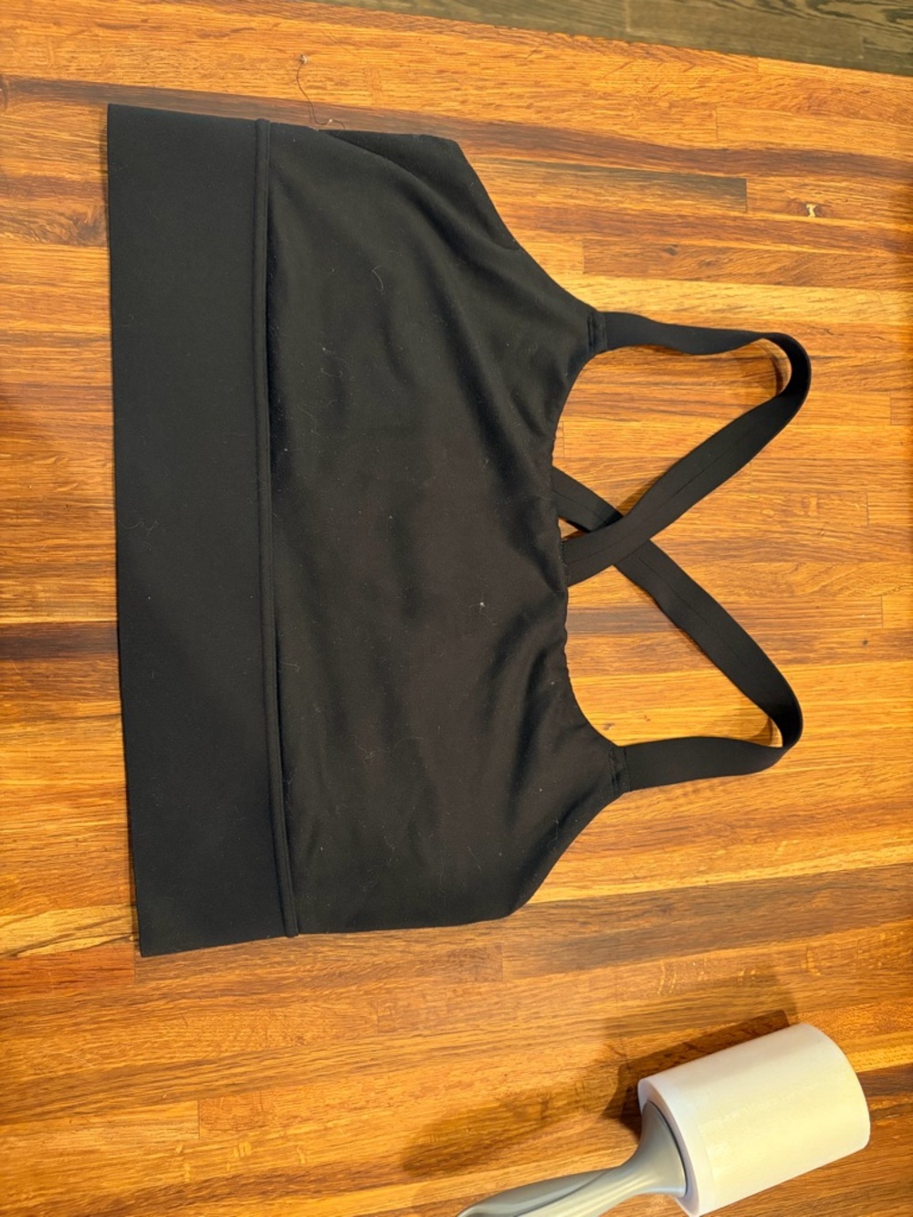 Athleta Thick Banded Black Cross-Back Sports Bra